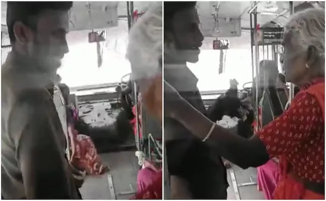 Elderly Woman Refused To Travel For Free In The Government Bus Viral - Sakshi