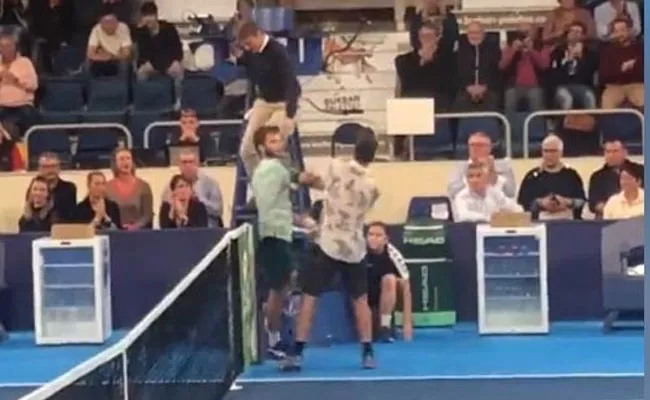 Tennis Stars Get Into Physical Altercation After Match In France Viral - Sakshi