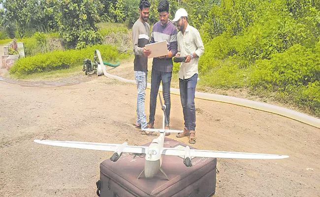 Surveyors as drone pilots Andhra Pradesh - Sakshi