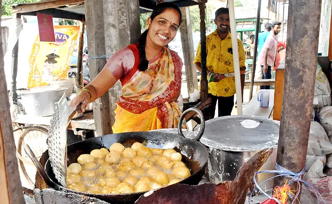 TRS Sarpanch Anuradha Busy In Hotel Business  - Sakshi