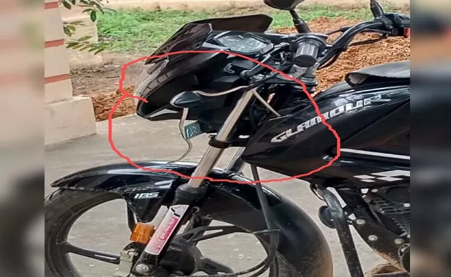 Snake Spotted On Bike At Kadapa district - Sakshi