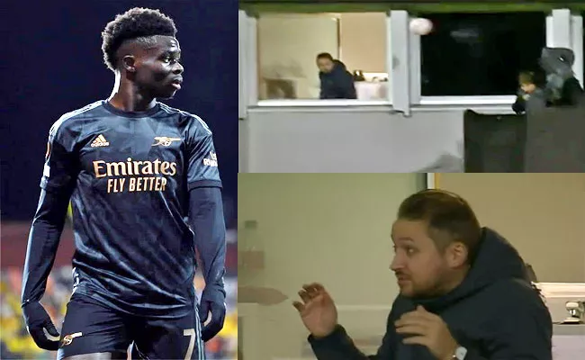 Footballer Bukayo Saka Shot Almost Hits Fan Watching Match From Balcony - Sakshi