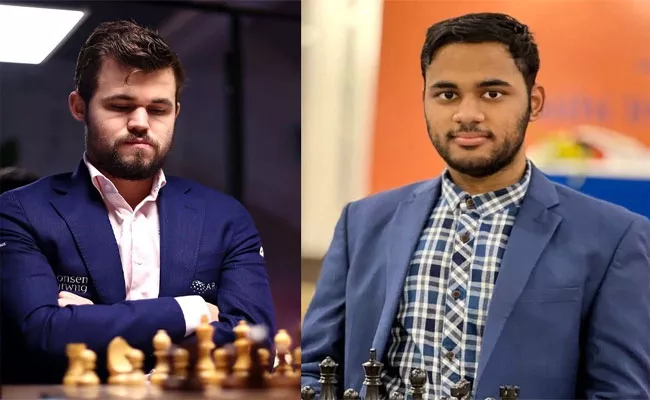 Indian Grandmaster Arjun Erigaisi Shocks World Champion Magnus Carlsen In Aimchess Rapid Tournament - Sakshi