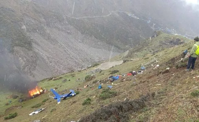 Helicopter Crashes In Uttarakhand Kedarnath - Sakshi