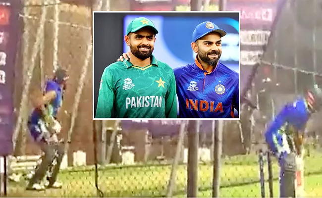 Babar Azam, Virat Kohli practicing in parallel nets in Brisbane  - Sakshi