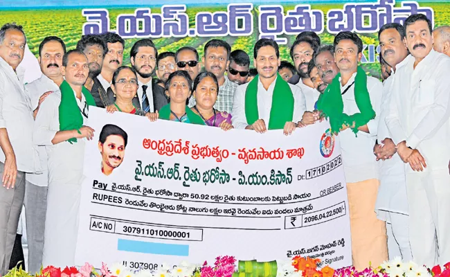 CM YS Jagan Started YSR Rythu Bharosa Funds At Nandyala Allagadda - Sakshi