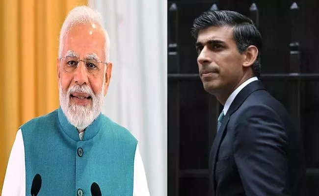 Prime Minister Modi Spoke To Britain New PM Rishi Sunak - Sakshi