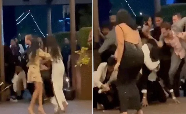 Viral Video: Miss Sri Lanka New York Pageant Party Turns Violent - Sakshi