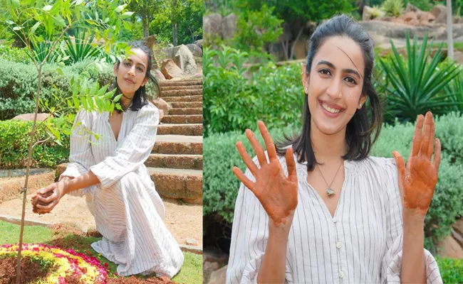 Niharika Konidela participates in Green India Challenge - Sakshi