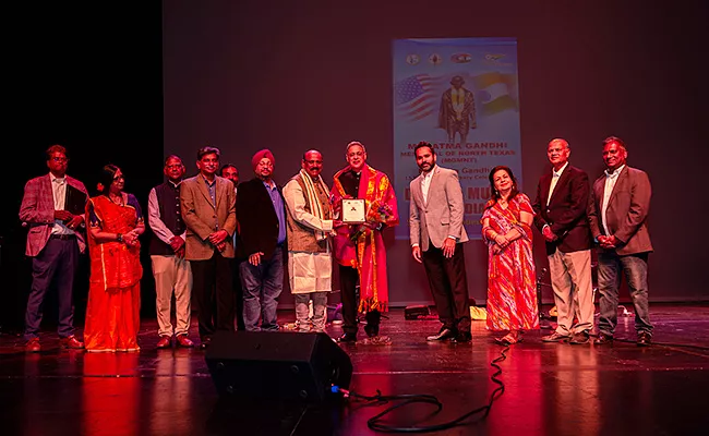 Bapuji Mahatma Gandhi 153rd birth anniversary celebrations in Dallas - Sakshi