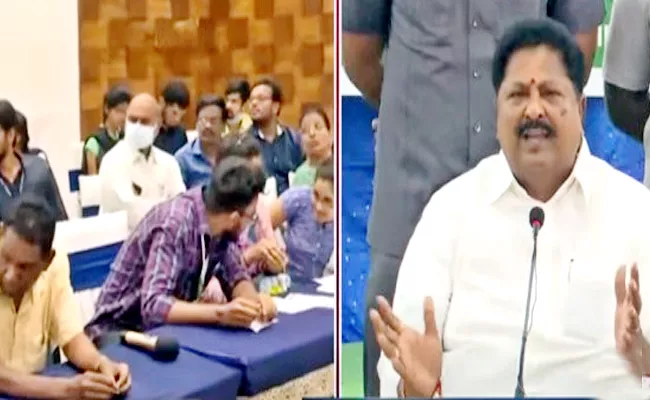 Minister Karumuri Nageswara Rao Fires on Chandrababu Naidu at Tanuku - Sakshi