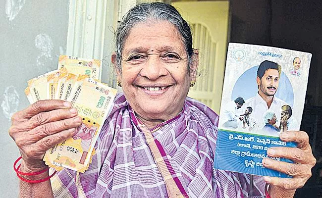 Distribution Of YSR Pension Kanuka In Andhra Pradesh - Sakshi