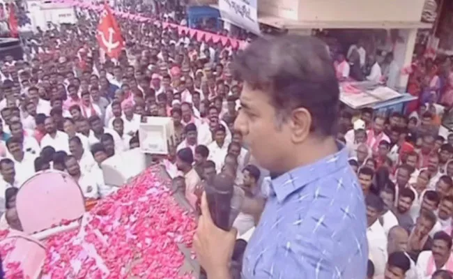 Munugode Bypoll: KTR Comments At Road Show Narayanapur - Sakshi