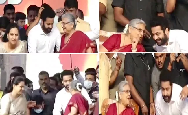 Junior NTR Respects Infosys Chairman Sudha Krishnamurthy At Karnataka Assembly - Sakshi