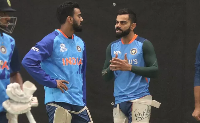 Virat Kohli Guides KL Rahul Batting Techniques Ahead BAN Match Viral - Sakshi