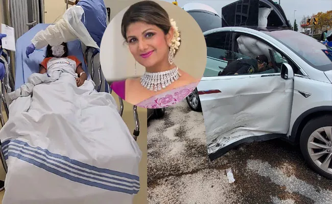 Actress Rambha Meet Car Accident While Back From School With Her Children - Sakshi