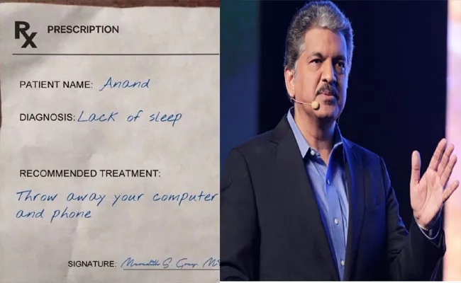 Anand Mahindra Reply To Cannot Sleep Query Goes Viral - Sakshi