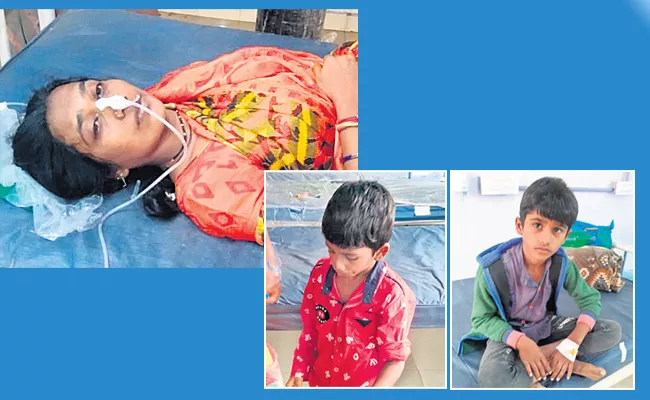 Mother Attempted Suicide With Two Children In Kurnool - Sakshi