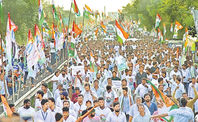 Bharat Jodo Yatra Makes its mark on Hyderabad - Sakshi