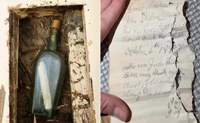 Viral Video: Scotland Plumber Found 135 Year Old Message In Bottle - Sakshi