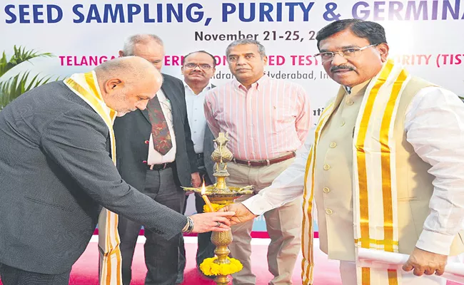 Minister Niranjan Reddy Inauguration International Seed Workshop In Rajendranagar - Sakshi