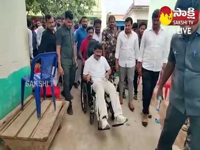 Minister Adimulapu Suresh Going On Wheelchair For Gadapa Gadapaku Program