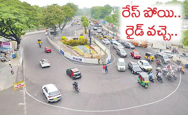 Indian Racing League Called Off: Vehicles Allowed in Hussain Sagar Road - Sakshi