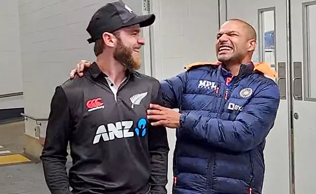 Shikhar Dhawan Banter With-Kane Williamson Ahead IND VS NZ ODI Series - Sakshi