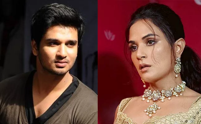 Young Hero Nikhil Siddhartha Fire On Bollywood Actress Richa Chadha - Sakshi