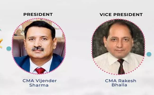 CMA Vijender Sharma for being elected as President of the ICAI - Sakshi