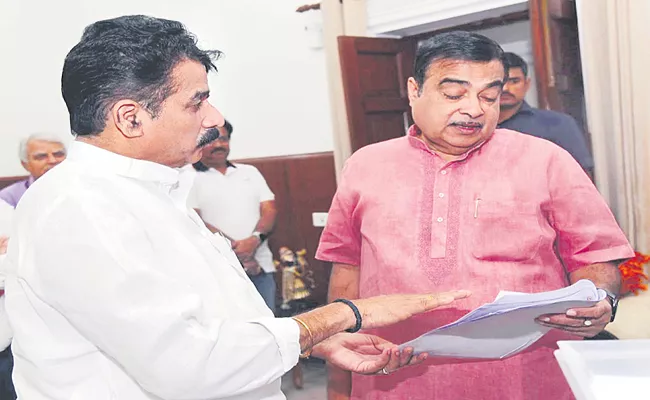 karanam dharmasri appealed to Union Minister Nitin Gadkari - Sakshi