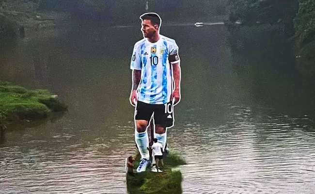 Lionel Messi Cutout Hits Streets Of Kerala Ahead Of FIFA World Cup 2022 - Sakshi