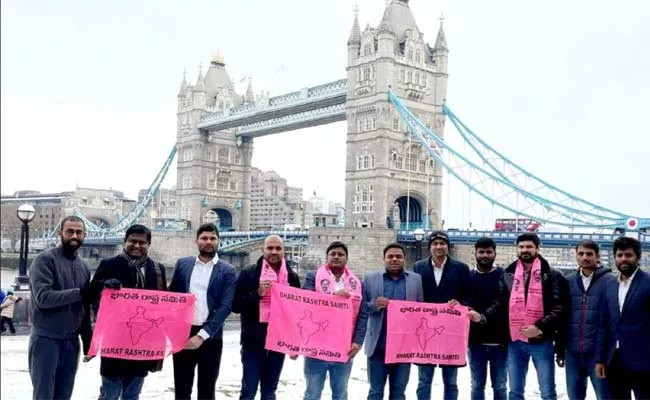 Trs Is Now Officially Brs Party: Inauguration Of Brs Party Flag In London - Sakshi