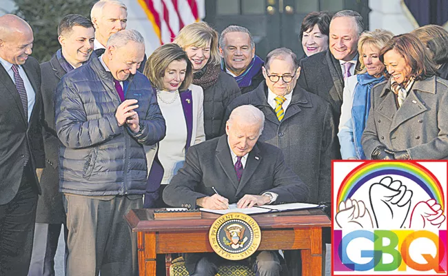 LGBTQI: Joe Biden Signs Bill to Protect Same-Sex Marriage Rights - Sakshi