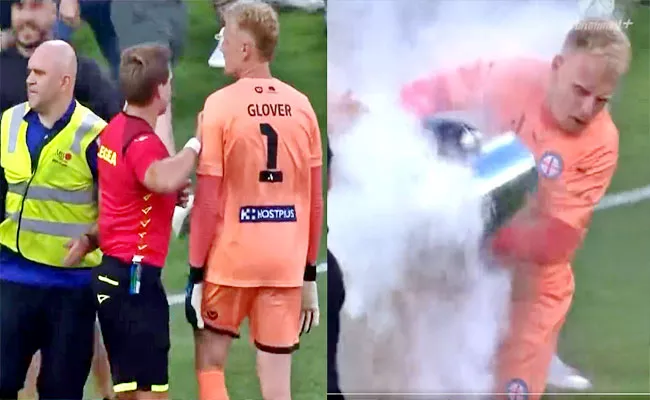 Melbourne Soccer Match Abandoned After Goalkeeper Attacked Metal Bucket - Sakshi