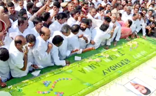 CM YS Jagan Birthday: YSRCP Leaders Cuts 600 Kg Cake In Vijayawada - Sakshi