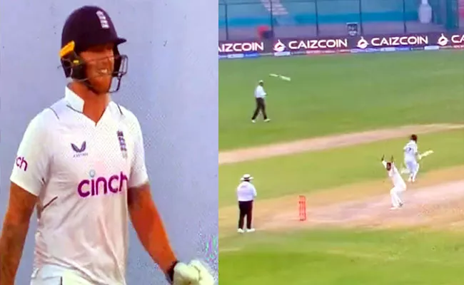 Ben Stokes Loses Control of-Bat Nearly Lands On Square Leg Umpire Viral - Sakshi