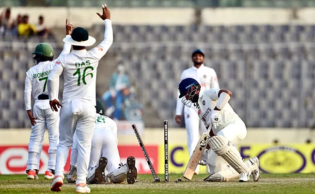 India Lose 4-Wickets Chasing 145 Runs Target Vs Ban 2nd Test Match - Sakshi