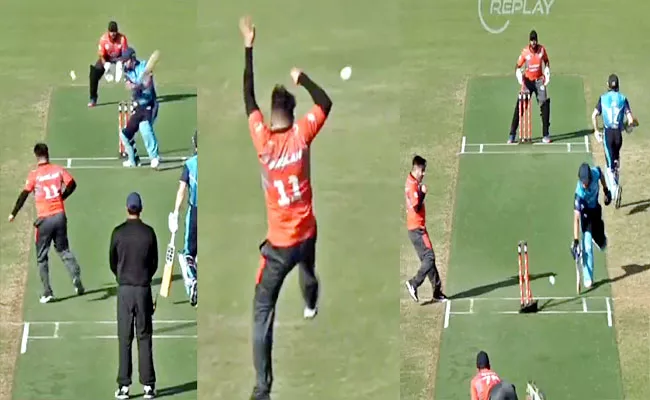 Ball Hits Bowler Head-leads Funny Run-out European Cricket League Viral - Sakshi