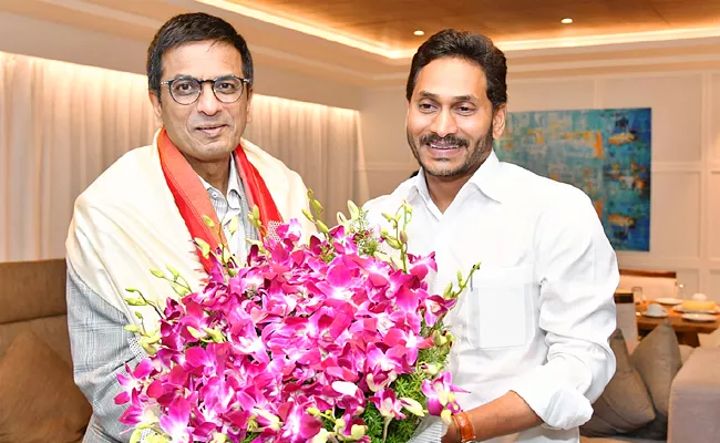 CJI Chandrachud In Vijayawada Novotel Hotel - Sakshi