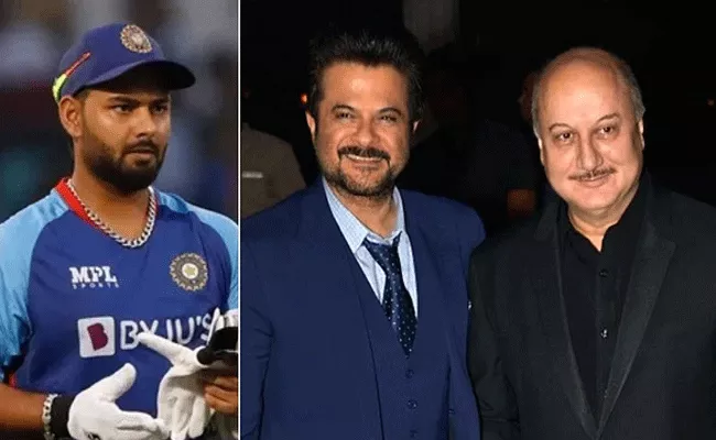 Anil Kapoor and Anupam Kher meet Rishabh Pant in Dehradun Hospital accident - Sakshi