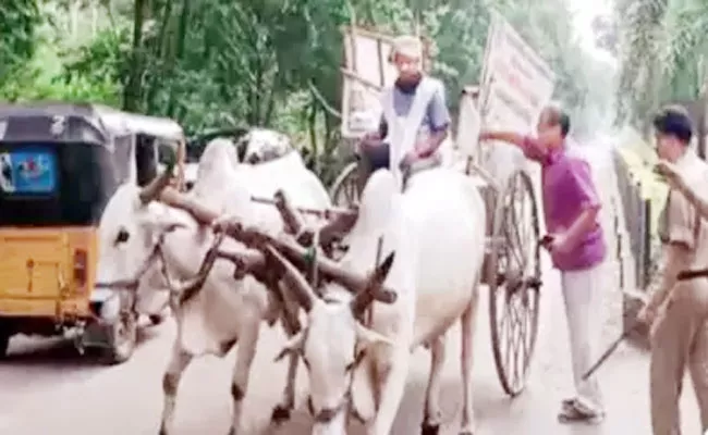 Farmer Booked By Police For His Bull Urinates At SCCL GM Office - Sakshi