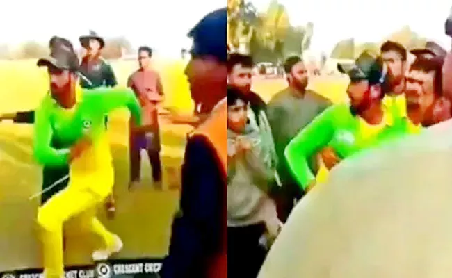 Pak Cricketer Hasan Ali Lost Cool Fight With Fans Local Game Viral - Sakshi