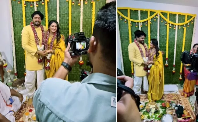 Sandalwood Stars Vashishta Simha and Hari Priya Engagement Today - Sakshi