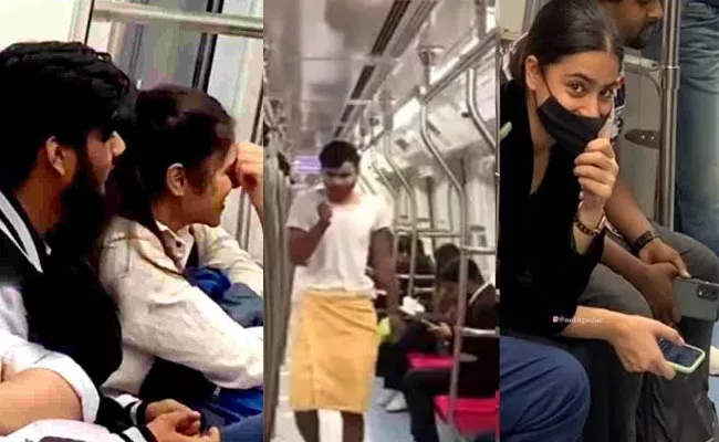 Delhi Instagram Influencer Travels Metro Wearing Towel Video Viral - Sakshi