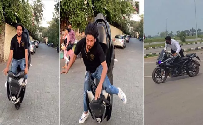 Youth Fails Horribly While Trying Dangerous Scooty Stunt Video Viral - Sakshi