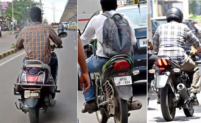 Hyderabad Police Special Checking On Vehicle Number Plates - Sakshi