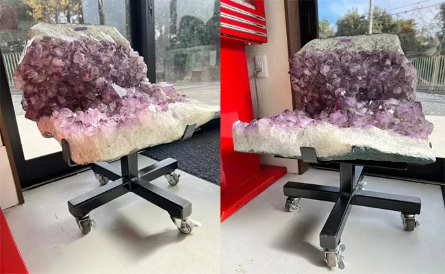 Office Chair Made From Giant-Hunk Of Amethyst Crystal Cost Rs-28-Lakhs - Sakshi