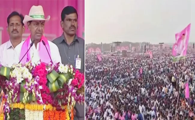 KCR Party BRS Maiden Public Meeting Khammam Live Updates - Sakshi