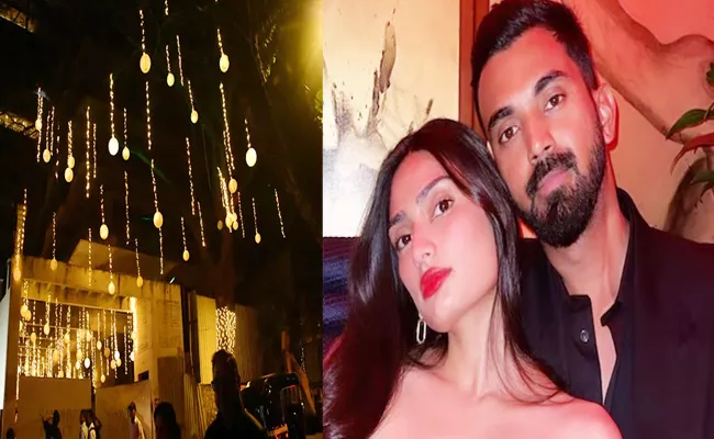 KL Rahul Mumbai Residence Lit Up As Wedding Rumours With Athiya - Sakshi